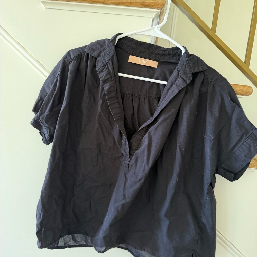 Black Short Sleeve Women's Top